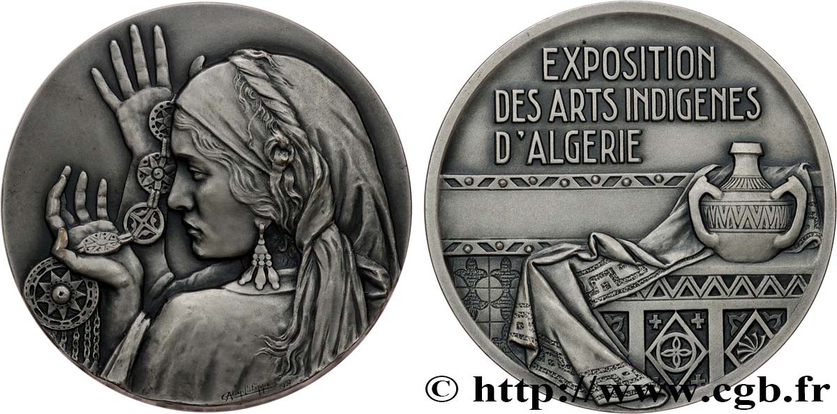 ALGÉRIE - TROISIÈME RÉPUBLIQUE Médaille, Exposition des arts indigènes d’Algérie VZ