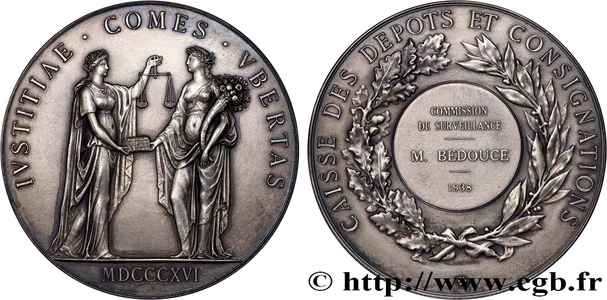 BANQUES - ÉTABLISSEMENTS DE CRÉDIT Médaille, Caisse des dépôts et consignation EBC
