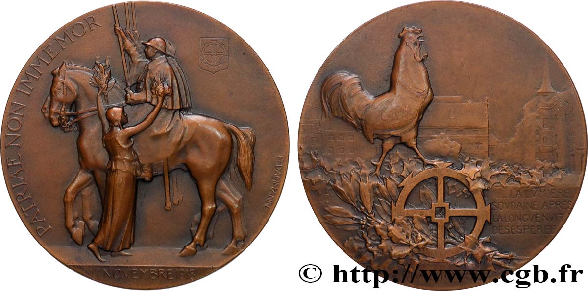 DRITTE FRANZOSISCHE REPUBLIK Médaille, Patria non Immemor, Retour de Mulhouse VZ