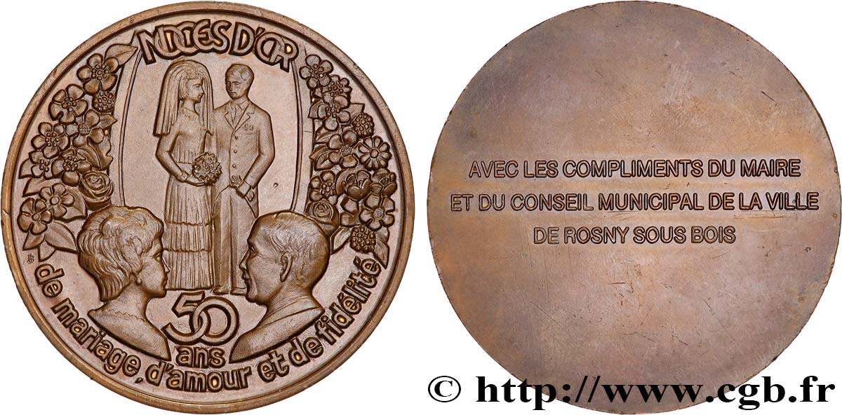 AMOUR ET MARIAGE Médaille, Noces d’or EBC