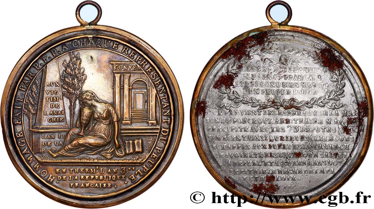 CONVENZIONE NAZIONALE Médaille de Palloy, Hommage à chaque représentant du Peuple BB