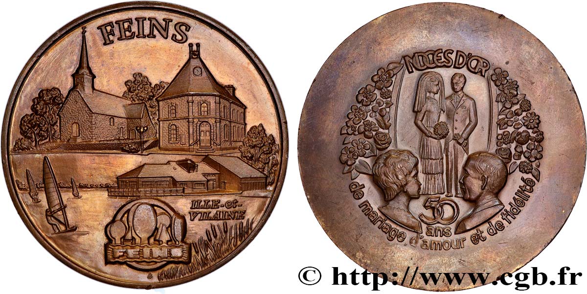 AMOUR ET MARIAGE Médaille, Noces d’or EBC