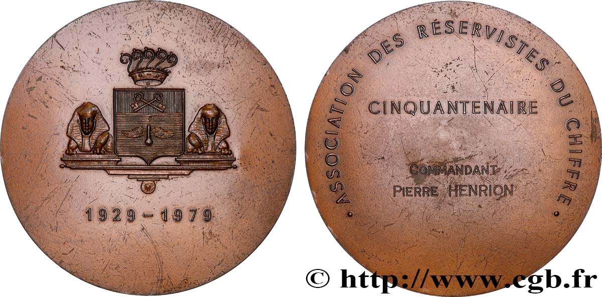 QUINTA REPUBLICA FRANCESA Médaille, Cinquantenaire de l’association des réservistes du chiffre EBC