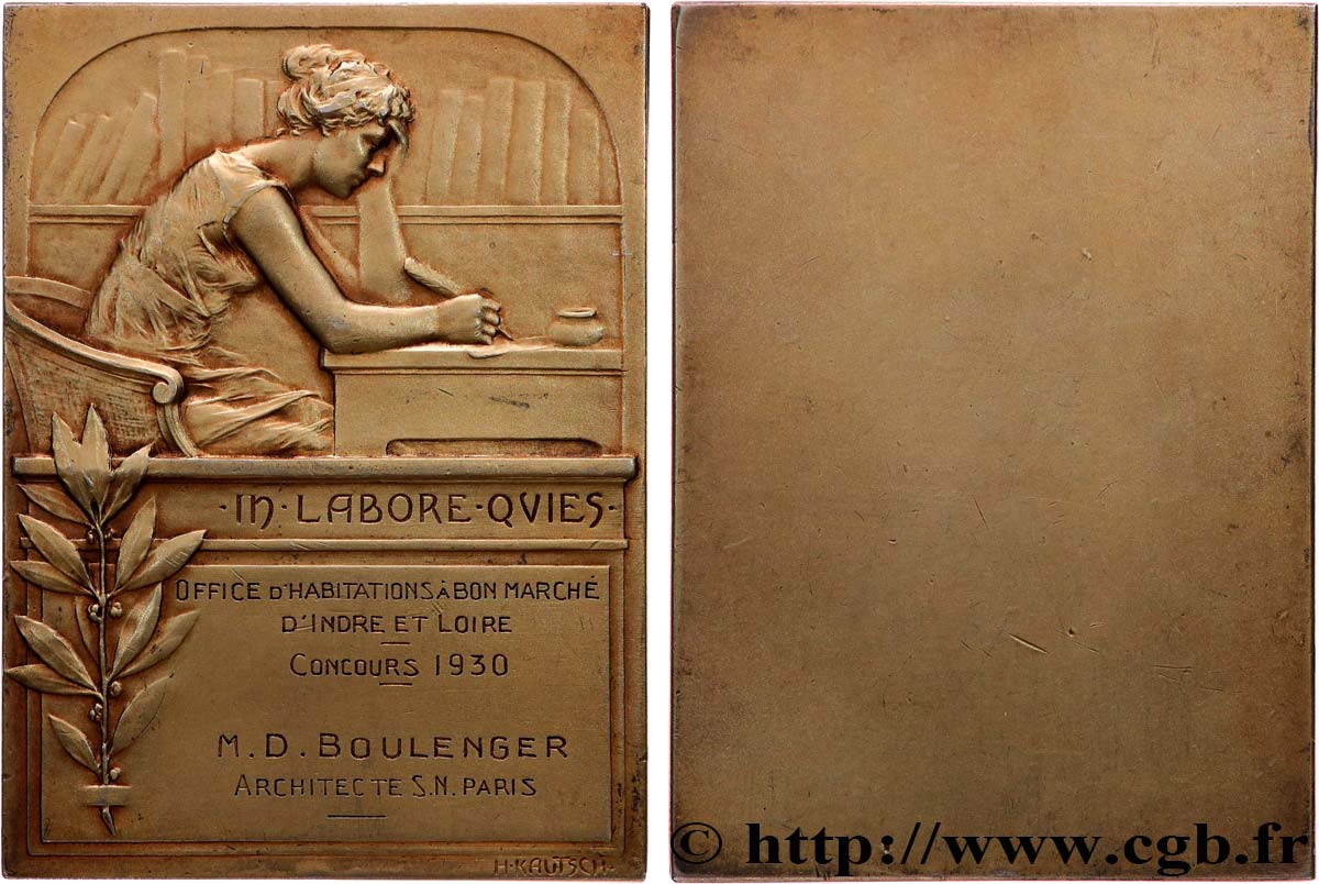 III REPUBLIC Médaille, Concours d’architecture, Office d’habitations à