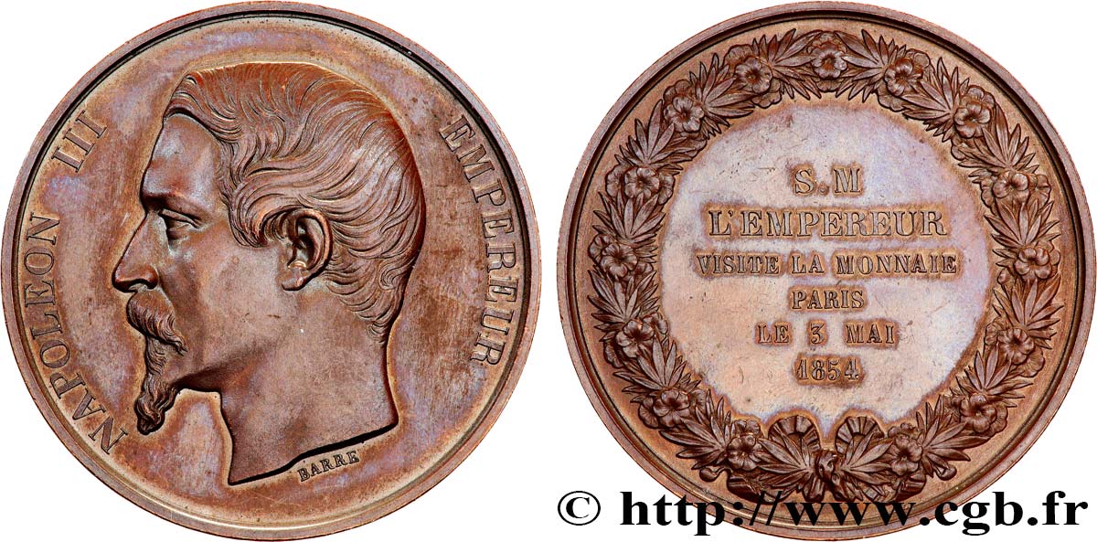 ZWEITES KAISERREICH Médaille, Visite de la Monnaie de Paris fVZ