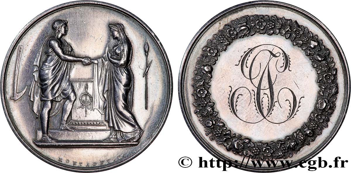 AMOUR ET MARIAGE Médaille de mariage, Couple antique TTB+