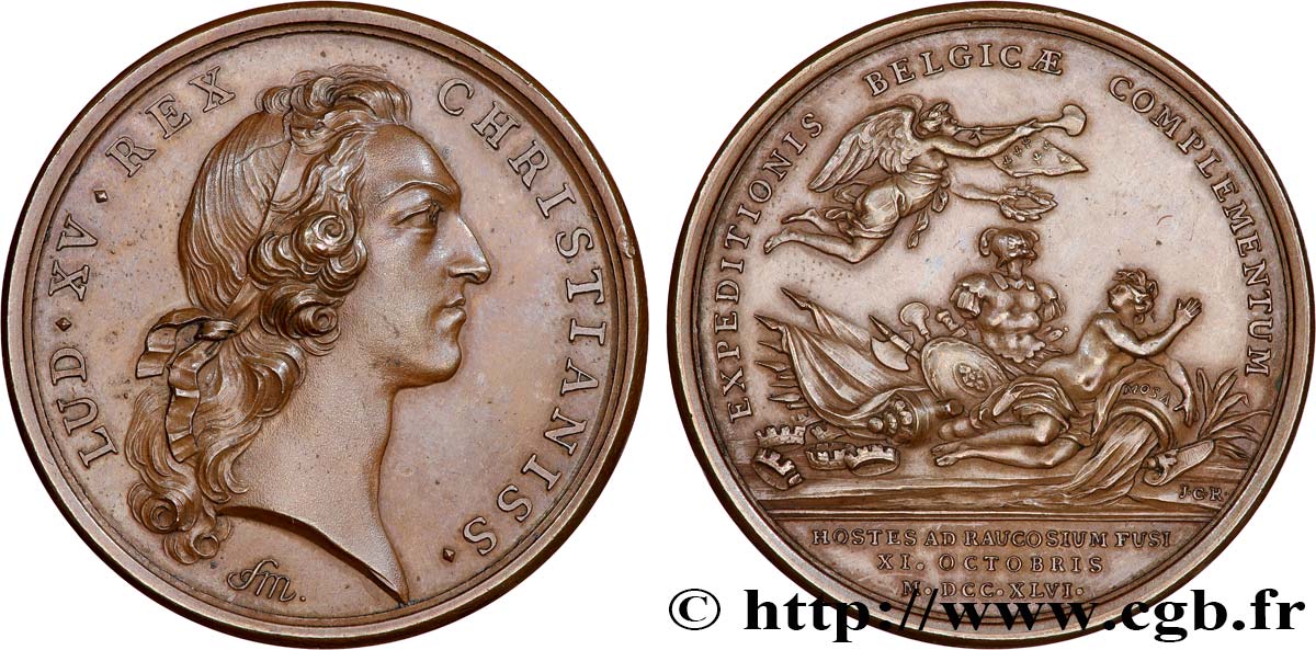 LOUIS XV DIT LE BIEN AIMÉ Médaille, Bataille de Rocoux AU