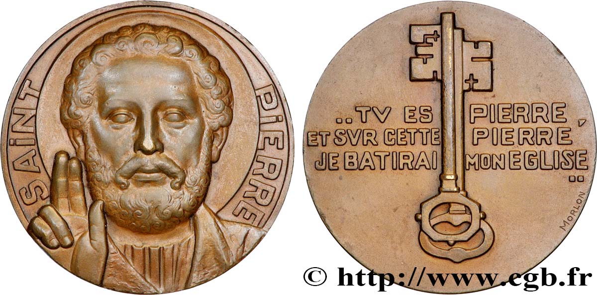 MÉDAILLES RELIGIEUSES Médaille, Saint Pierre TTB+