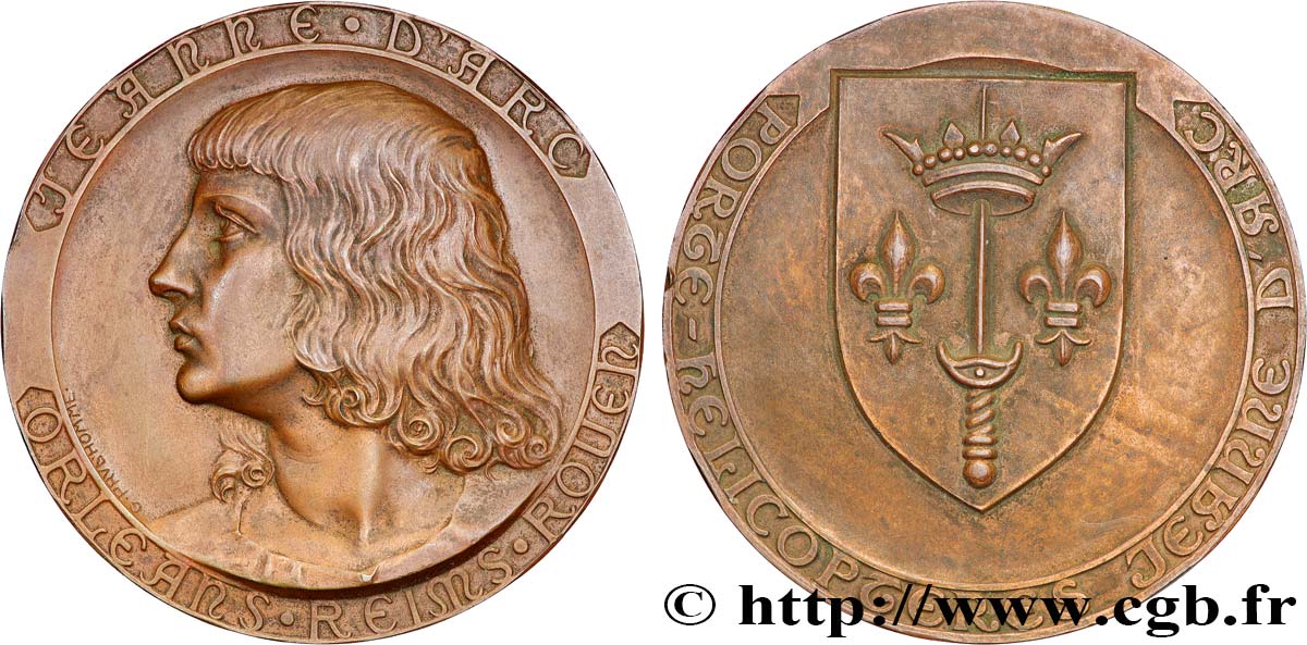 TROISIÈME RÉPUBLIQUE Médaille, Jeanne d’Arc, Porte-hélicoptères TTB+