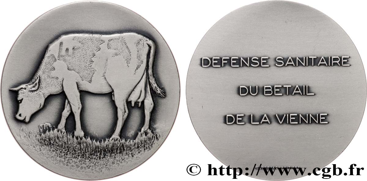 CINQUIÈME RÉPUBLIQUE Médaille, Défense sanitaire du bétail de la Vienne SUP