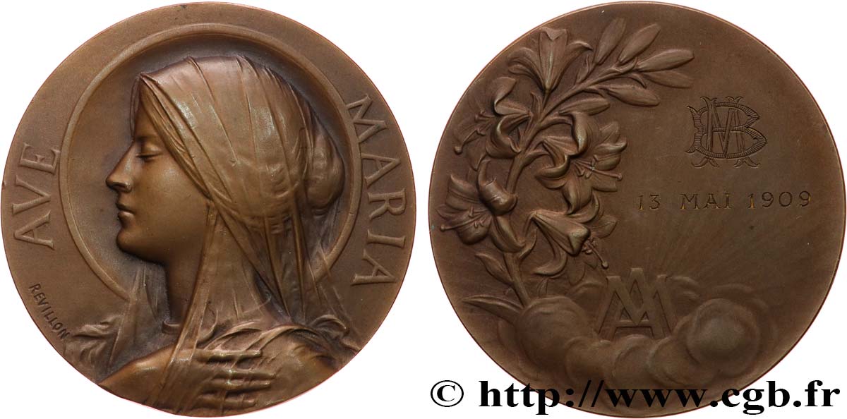 TROISIÈME RÉPUBLIQUE Médaille, Ave Maria TTB+