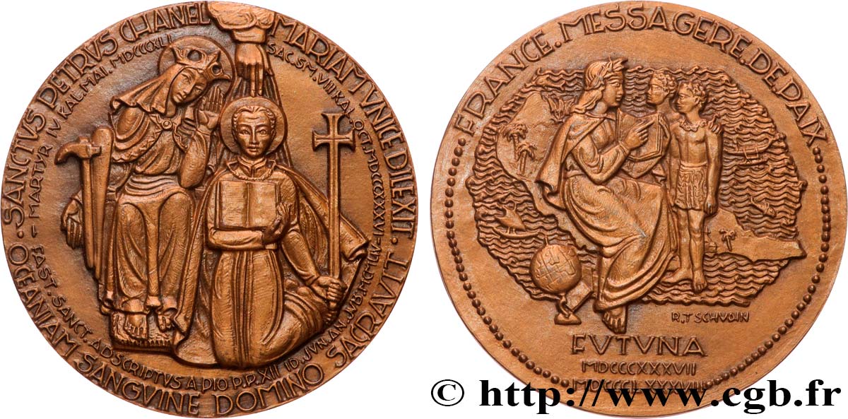 MÉDAILLES RELIGIEUSES Médaille, Canonisation de Peter Chanel SUP