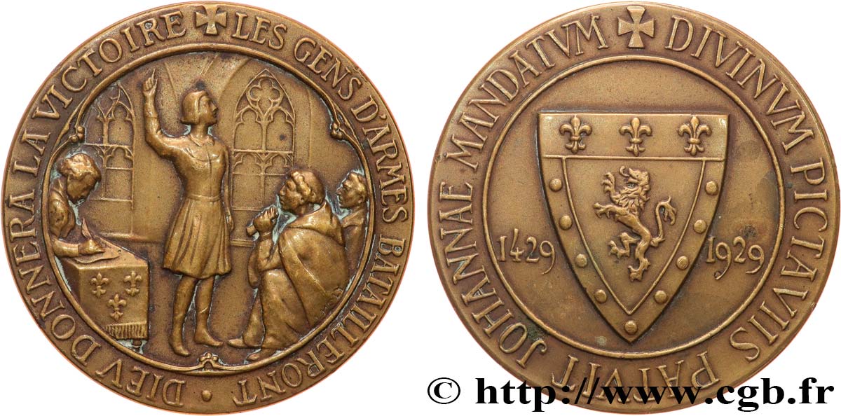POITIERS ET LE POITOU Médaille, 500e anniversaire, Examen de conscience de Jeanne d’Arc à Poitiers fVZ
