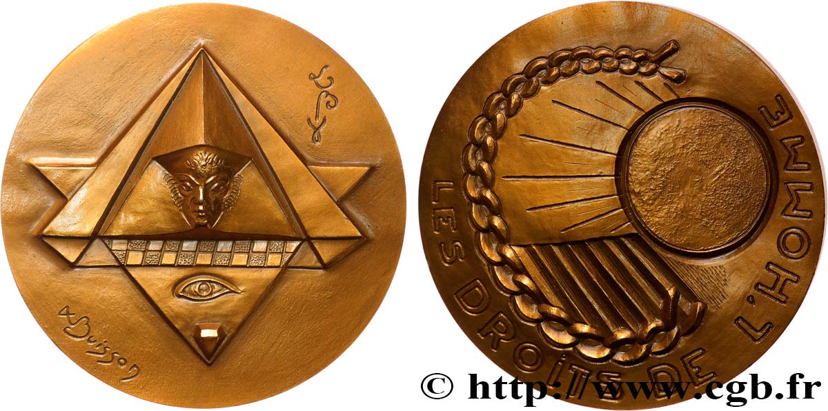 FRANC - MAÇONNERIE Médaille, Les droits de l’homme SUP