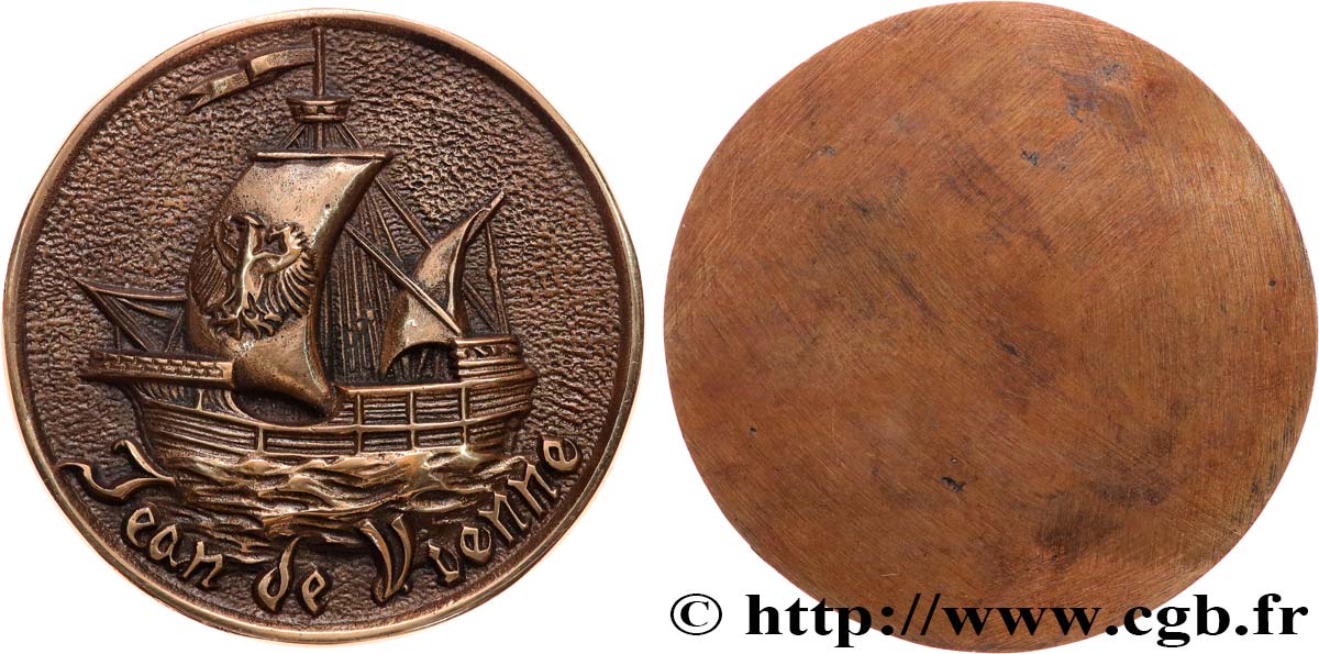 MER ET MARINE : PAQUEBOTS, NAVIRES, BATEAUX Médaille, Jean de Vienne, Tape de bouche TTB