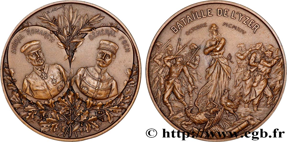 III REPUBLIC Médaille, Bataille de l’Yzer AU