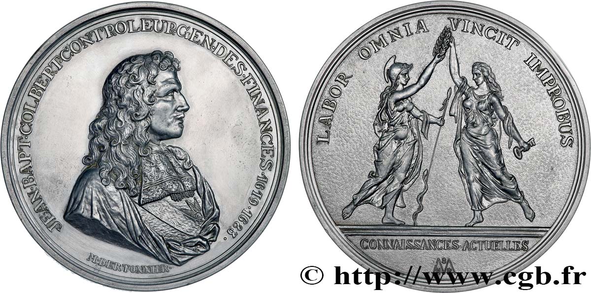 LOUIS XIV  THE SUN KING  Médaille, Jean-Baptiste Colbert EBC