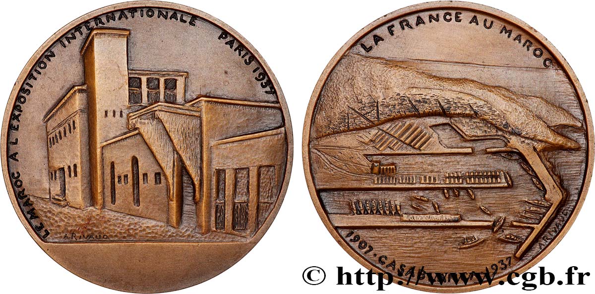 DRITTE FRANZOSISCHE REPUBLIK Médaille, Le Maroc à l’exposition internationale VZ