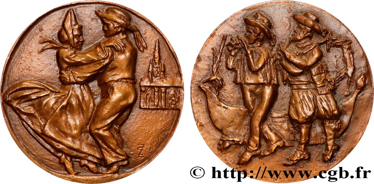 CINQUIÈME RÉPUBLIQUE Médaille, Bretons bigoudins SUP