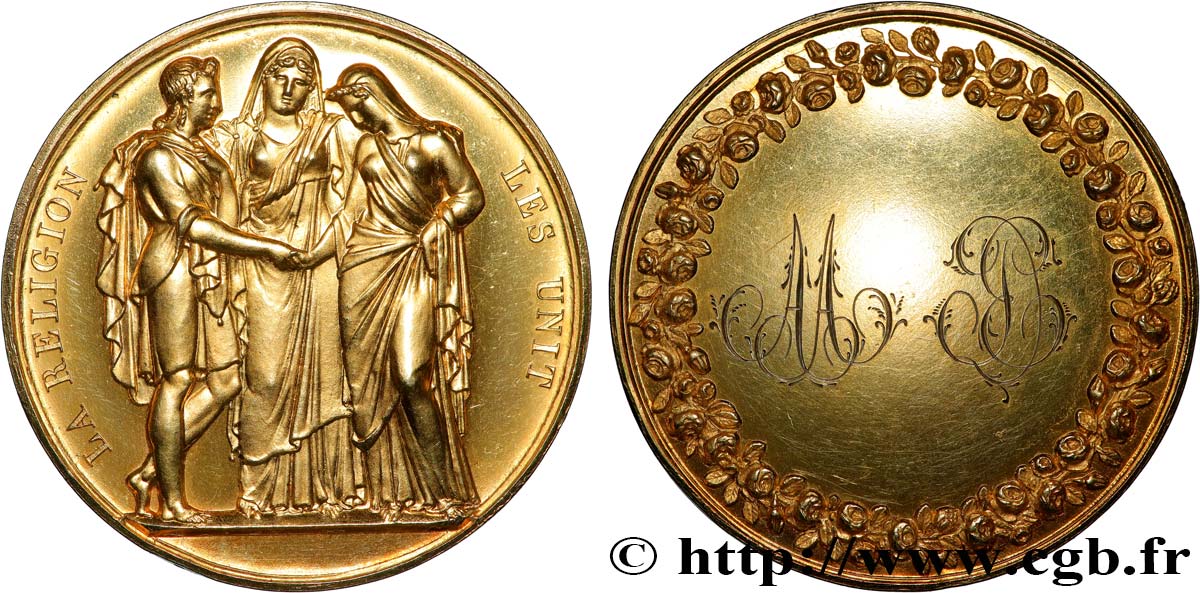 AMOUR ET MARIAGE Médaille de mariage, La Religion les unit VZ