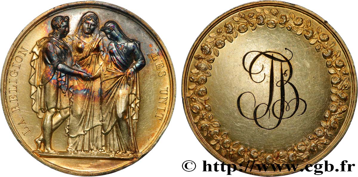 AMOUR ET MARIAGE Médaille de mariage, La Religion les unit AU