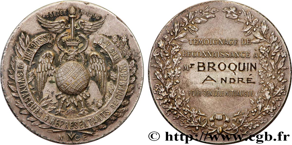 ASSURANCES Médaille, Association philomatique des voyageurs et représentants de commerce TTB+