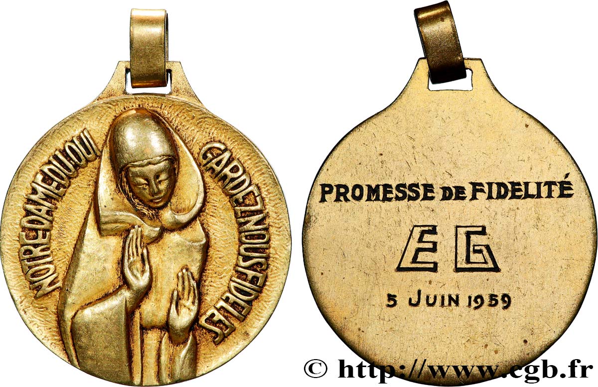 AMOUR ET MARIAGE Médaille, Notre Dame du Oui, Promesse de fidelité VZ