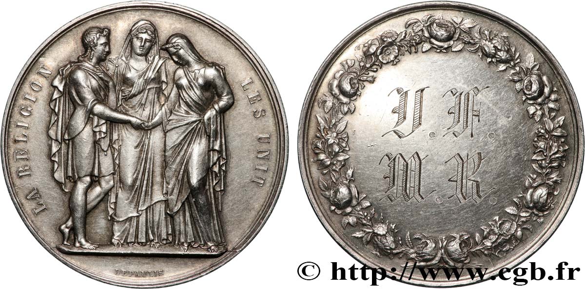 AMOUR ET MARIAGE Médaille de mariage, La Religion les unit AU