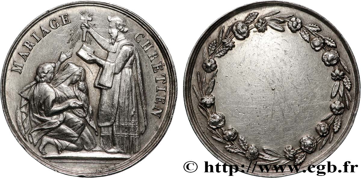 AMOUR ET MARIAGE Médaille, Mariage chrétien TTB+