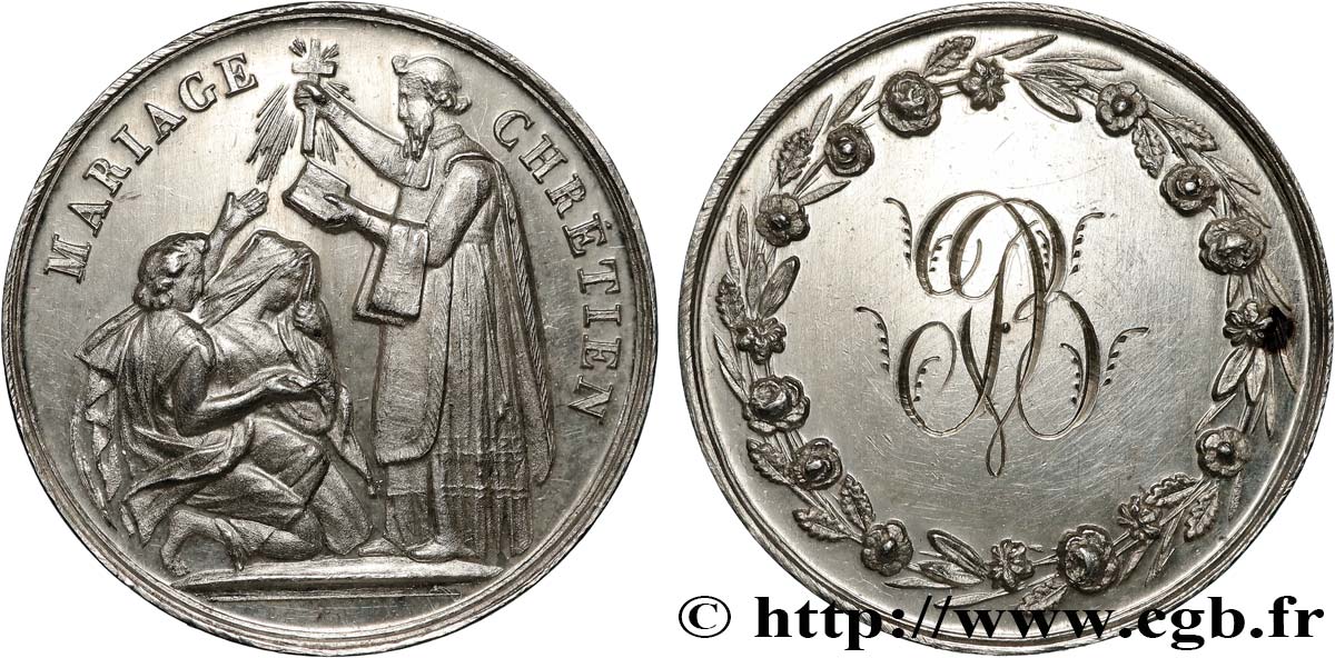 AMOUR ET MARIAGE Médaille, Mariage chrétien TTB+