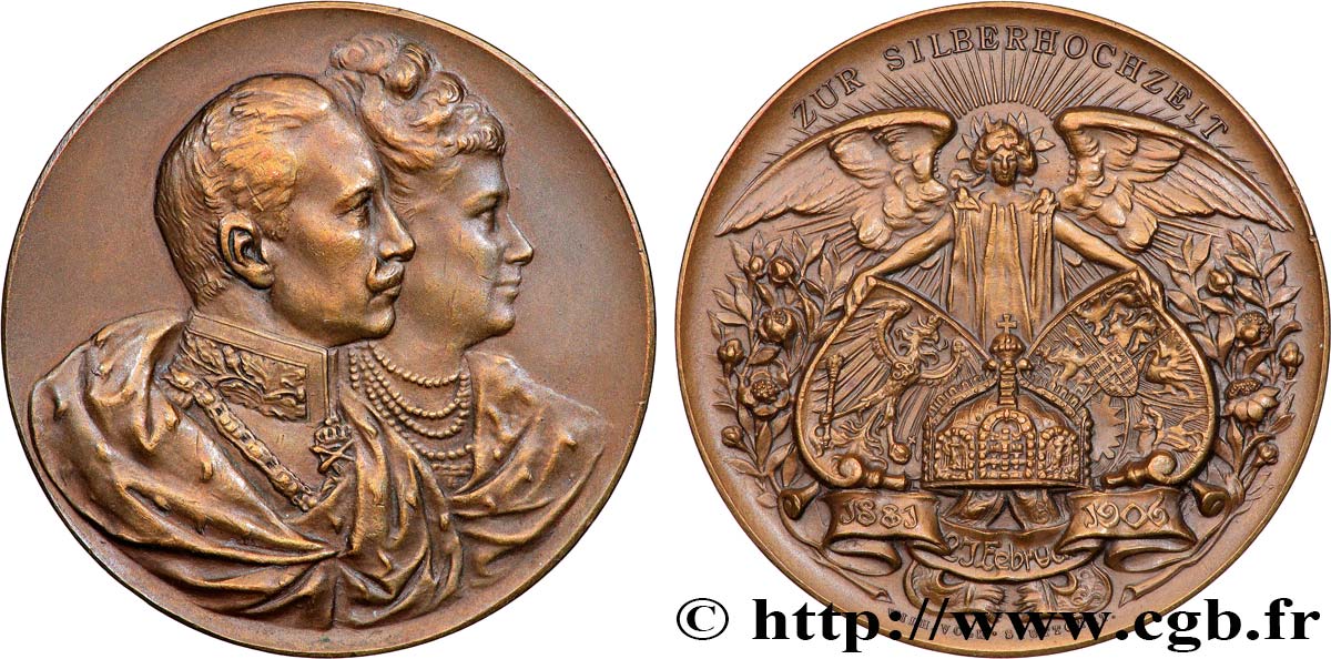 ALEMANIA - REINO DE PRUSIA - GUILLERMO II Médaille, Noces d’argent MBC+