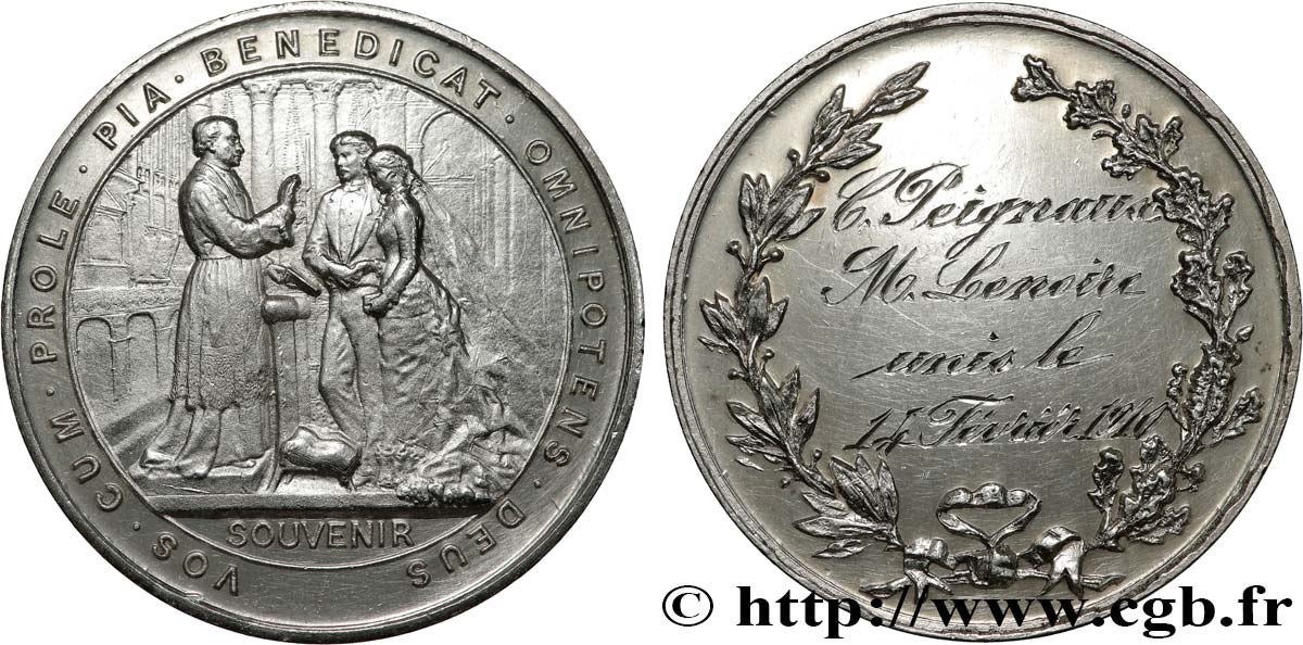 AMOUR ET MARIAGE Médaille de mariage, Souvenir TTB+