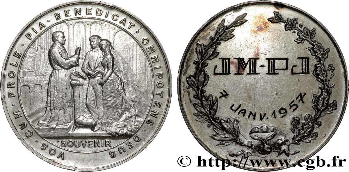 AMOUR ET MARIAGE Médaille de mariage, Souvenir TTB+/TTB