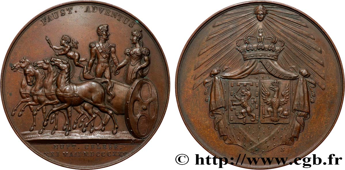 ALLEMAGNE - ROYAUME DE PRUSSE - FRÉDÉRIC-GUILLAUME III Médaille, Mariage du prince Frédéric avec la princesse Luisa de Prusse TTB+