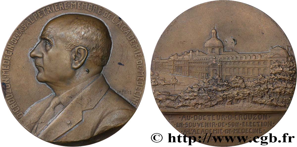 TROISIÈME RÉPUBLIQUE Médaille, Souvenir de l’élection du docteur O. Crozon TTB
