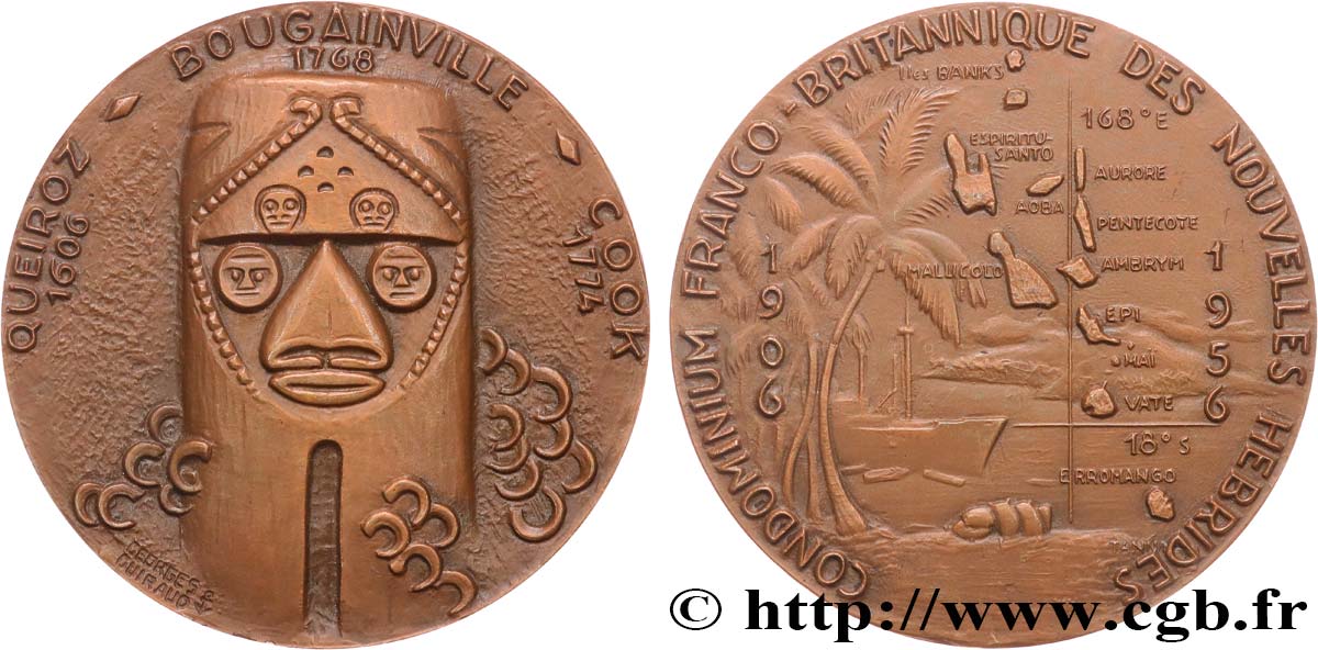 QUINTA REPUBLICA FRANCESA Médaille du cinquantenaire du condomnium Franco-Britannique EBC