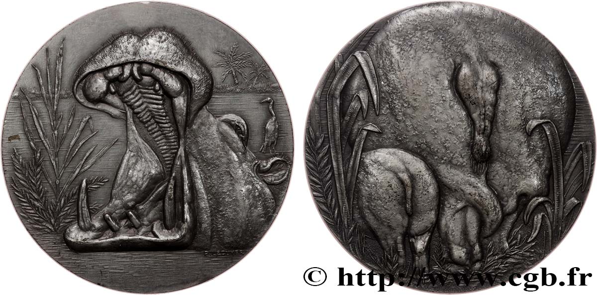ANIMAUX Médaille animalière - Hippopotames SUP