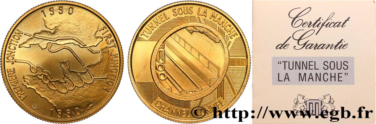 QUINTA REPUBLICA FRANCESA Médaille, Tunnel sous la Manche, première jonction SC