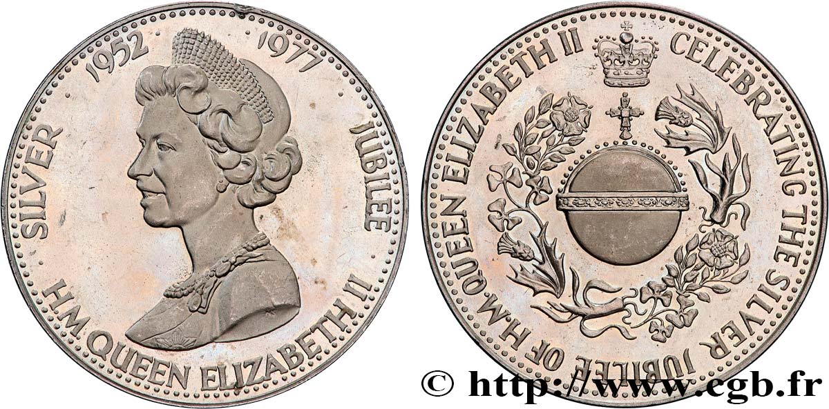 GRANDE-BRETAGNE - ÉLISABETH II Médaille, Souvenir du Jubilé d’argent SUP
