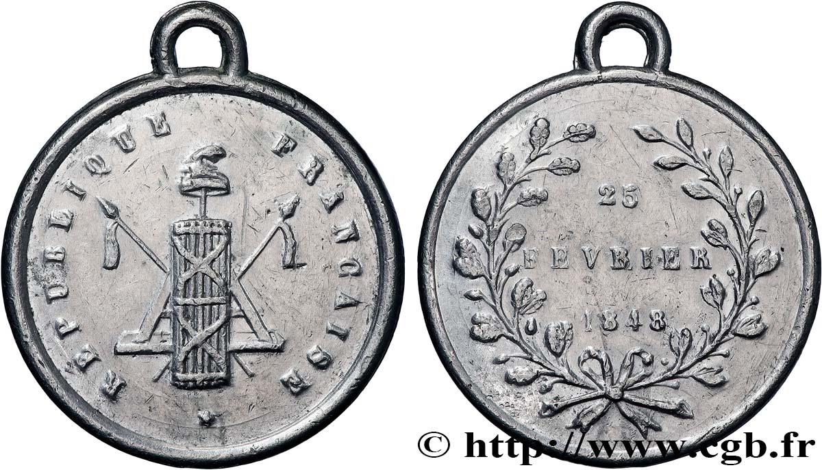 DEUXIÈME RÉPUBLIQUE Médaille, Proclamation de le République fVZ
