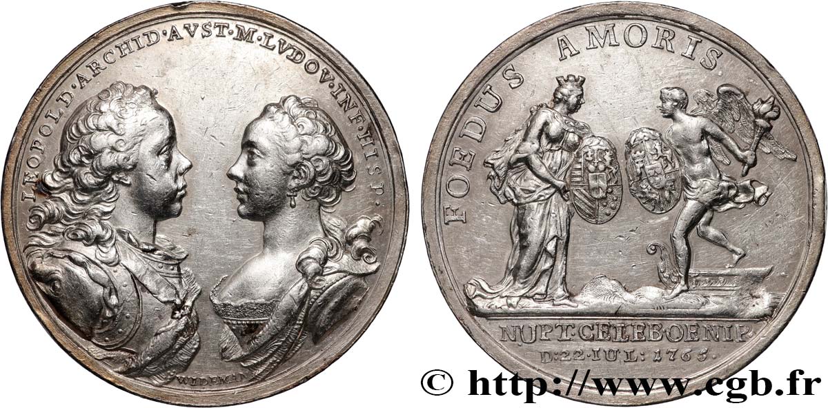 AUTRICHE - TYROL - FRANÇOIS Ier DE LORRAINE Médaille, Mariage de l archiduc d Autriche et de l infante d Espagne XF