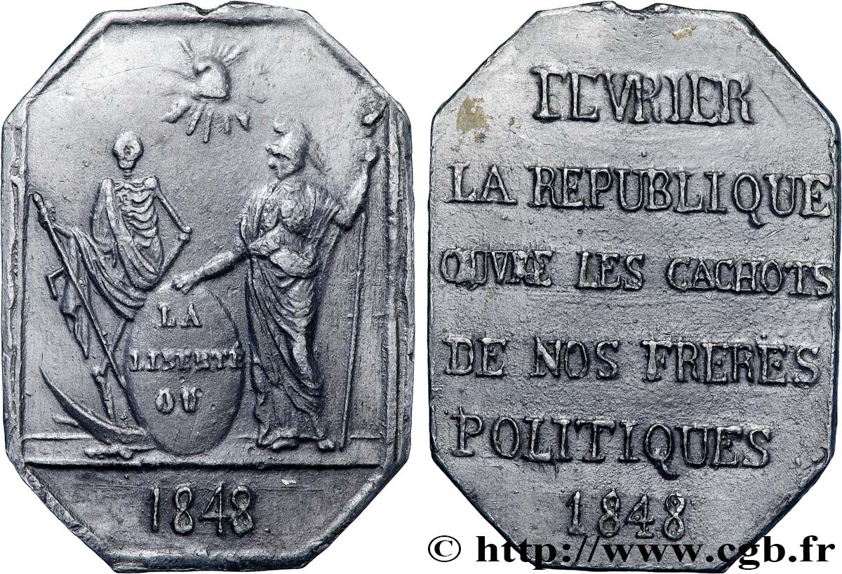 DEUXIÈME RÉPUBLIQUE Plaquette, Commémoration des journées de février 1848 q.SPL