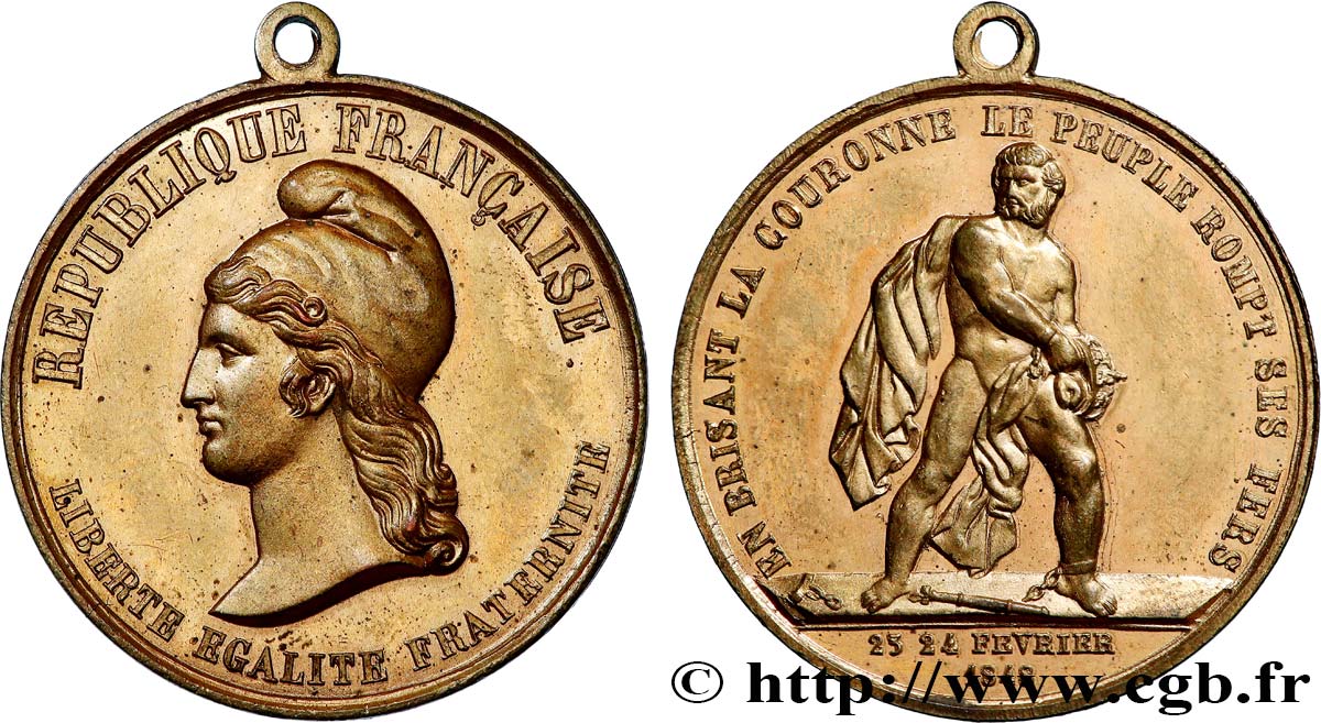 DEUXIÈME RÉPUBLIQUE Médaille, Journées de février fVZ