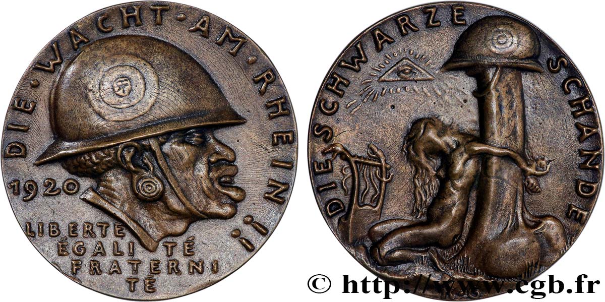 GERMANIA Médaille de la Honte Noire du Rhin SPL