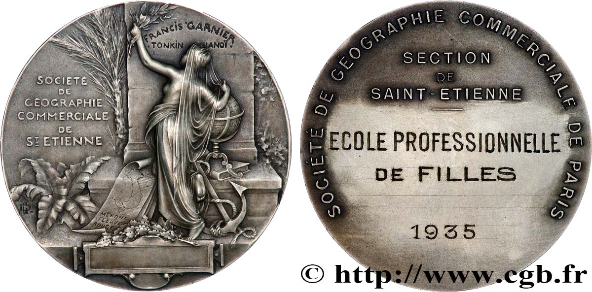 TERCERA REPUBLICA FRANCESA Médaille, École professionnelle de filles de la section de St-Etienne MBC+