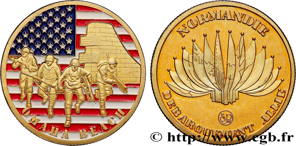 TOURISTIC MEDALS Médaille touristique, Débarquement de Normandie, Omaha Beach AU