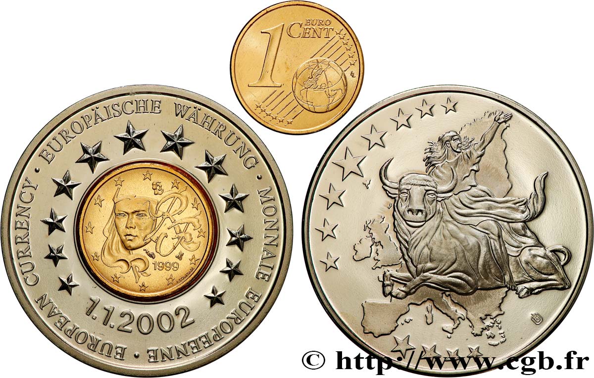 EUROPA Médaille, Monnaie européenne, France fST