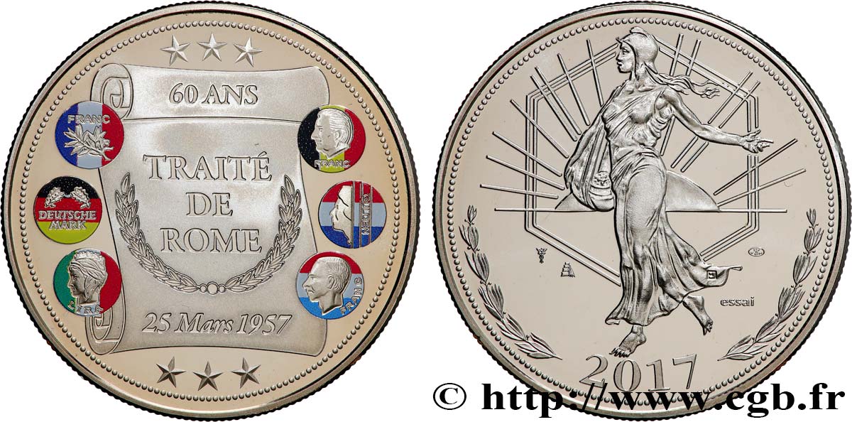 EUROPE Médaille, Essai, 60e anniversaire du Traité de Rome SPL