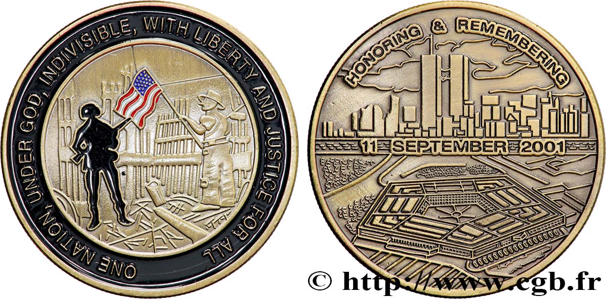 ÉTATS-UNIS D AMÉRIQUE Médaille, Hommage aux attentats du 11 septembre SUP
