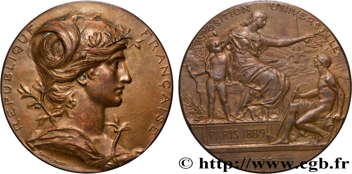 III REPUBLIC Médaille, Exposition universelle AU/XF